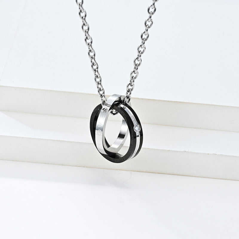 🖤 Romantische dubbele ring hanger ketting 🖤