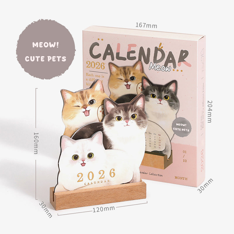 📅🐾 3D-katten- en hondenbureaukalender