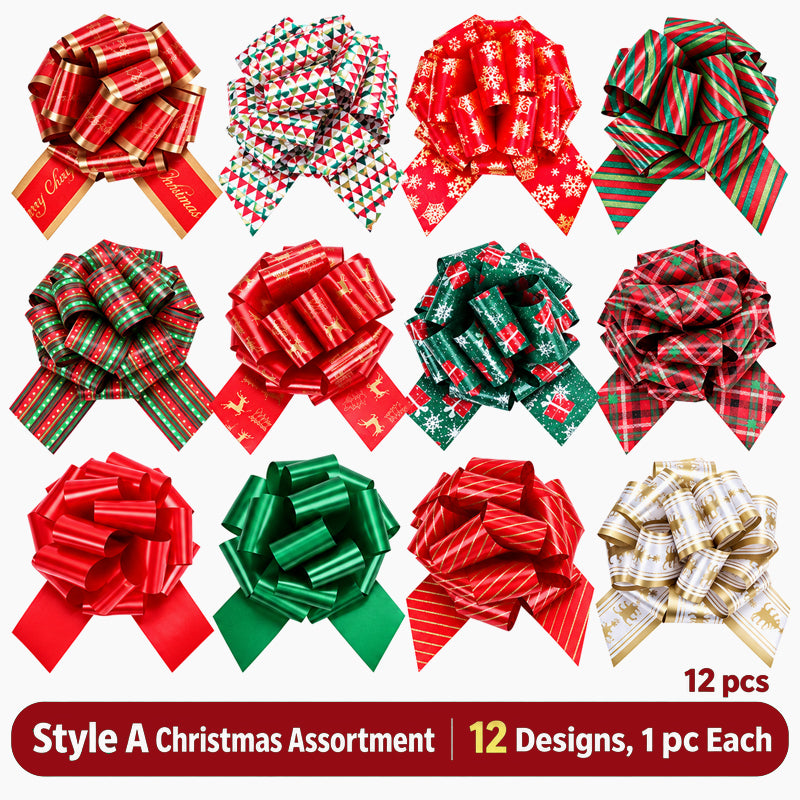 🎀 Decoratieve Kerst Strikken — Feestelijke Afwerking voor Cadeaus & Decoratie