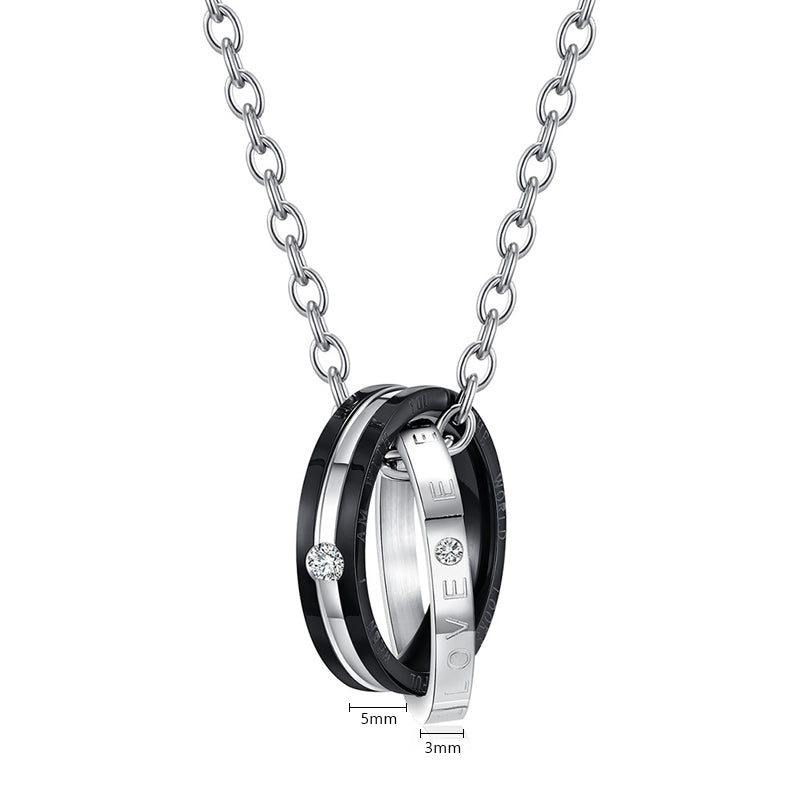🖤 Romantische dubbele ring hanger ketting 🖤