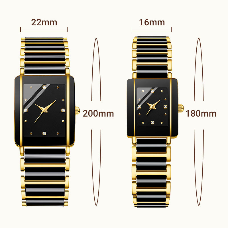 ⌚Modieus vierkant keramisch quartzhorloge