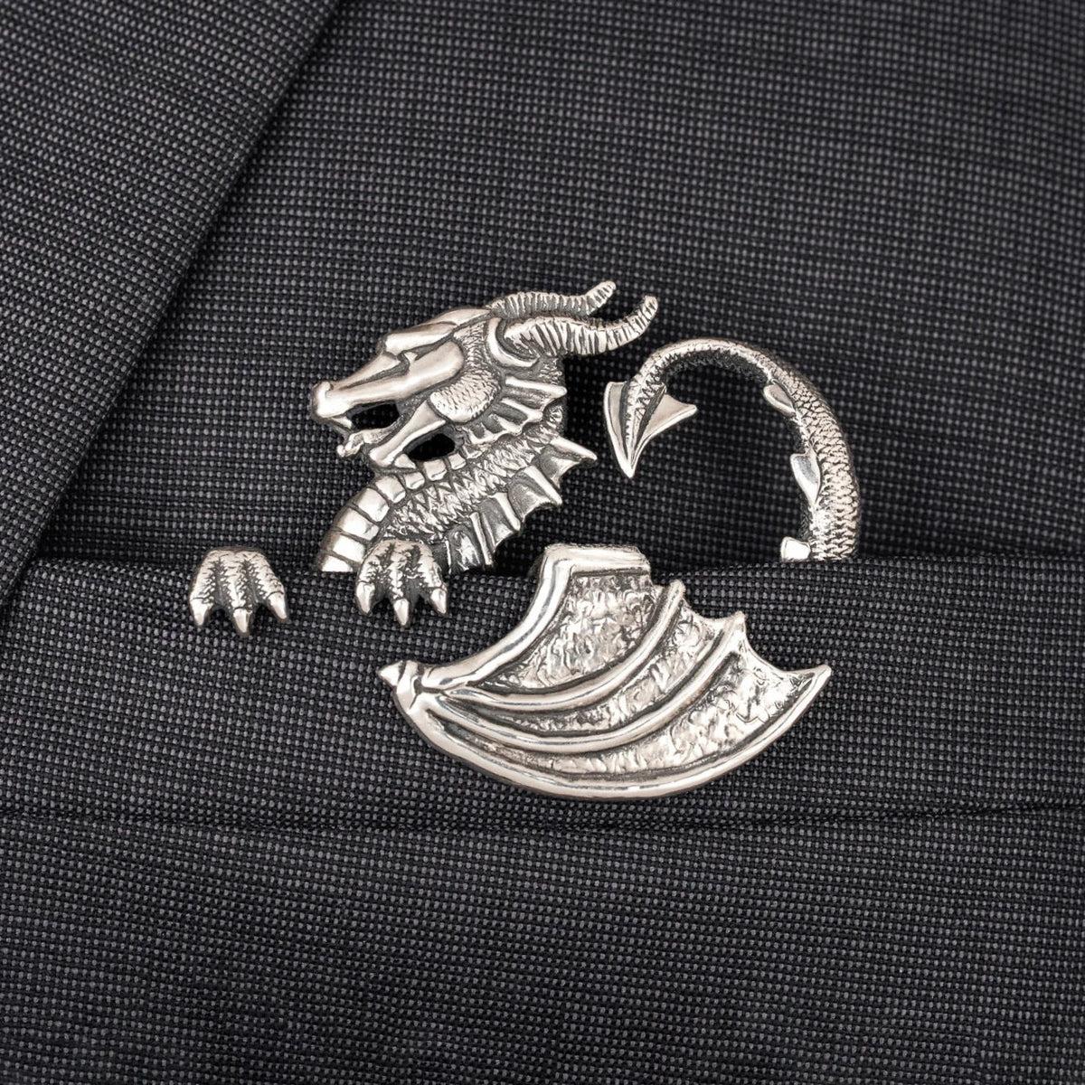 🐊✨ Sculpturaal Dieren Metalen Pochetzakdoek