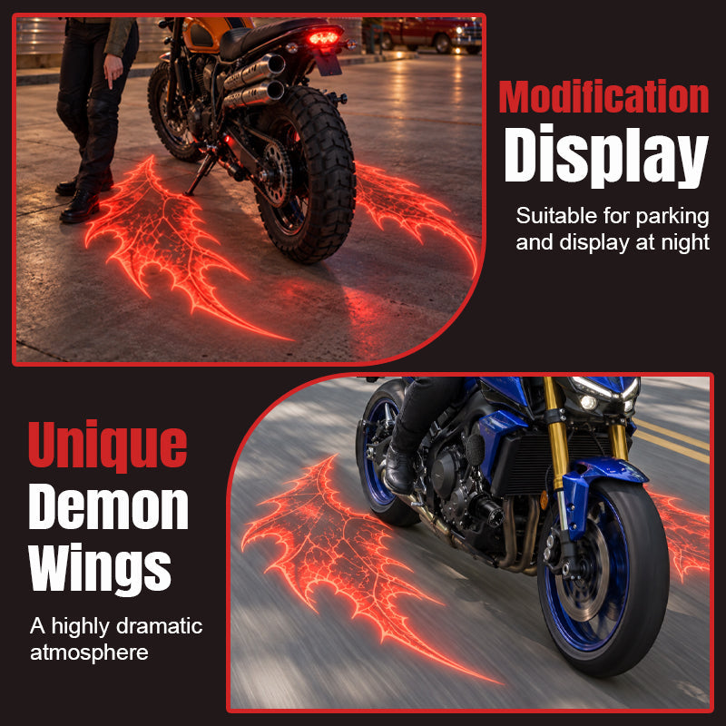 🏍️ Motorfiets Duivelvleugel Grondprojector Lampen 😈✨