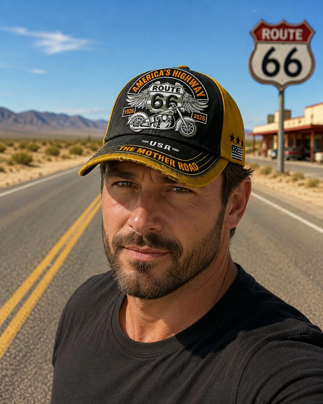 🏍️ Casual baseballpet met retro-motief