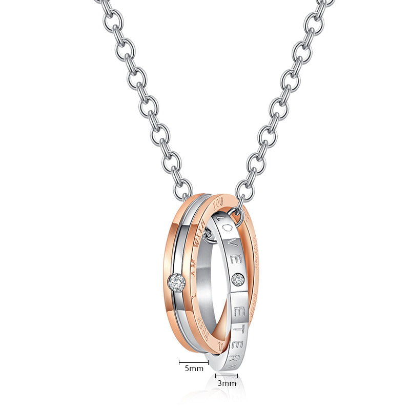 🖤 Romantische dubbele ring hanger ketting 🖤