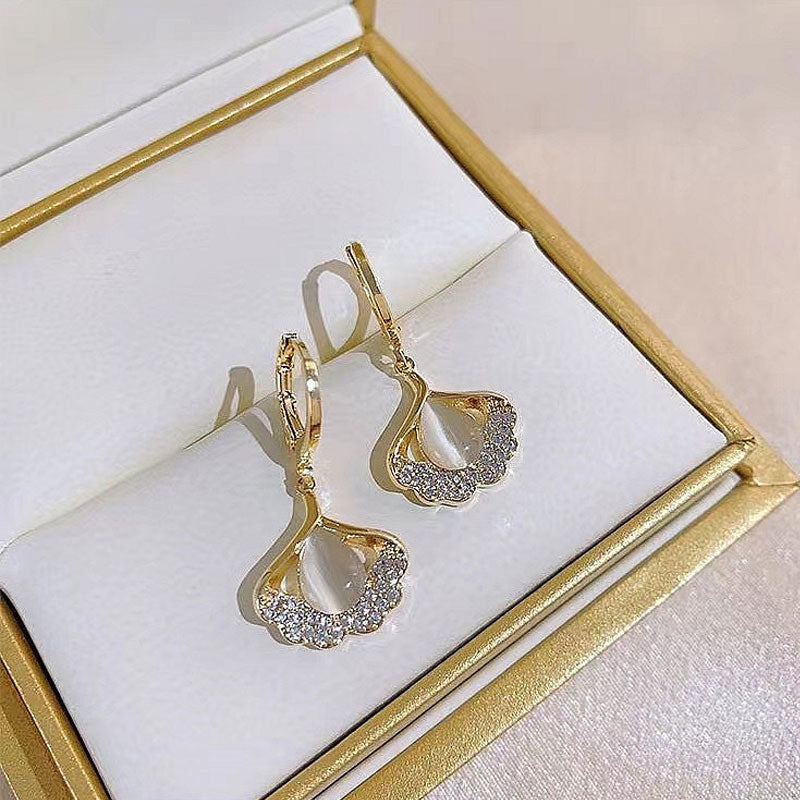 🌟 Elegante Ginkgo & Opaal Oorbellen | Verfijnd Design 💎TIJDELIJKE ACTIE: 1+1 GRATIS 🔥