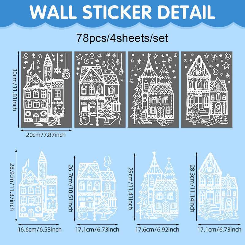 🎄 Kerstdorp Raamstickers 🏡