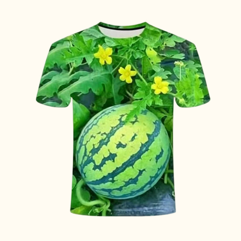 🍉 Grappige T-shirt-set met watermeloenprint