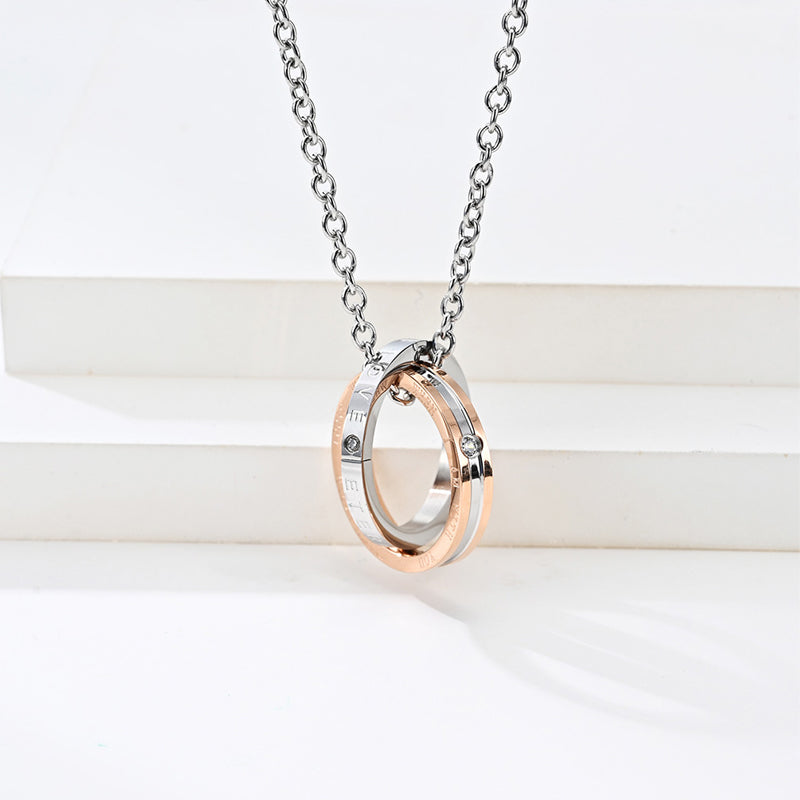 🖤 Romantische dubbele ring hanger ketting 🖤
