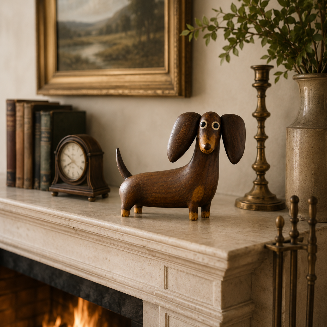 💡 Een vrolijke teckel van hout — voor een glimlach in huis