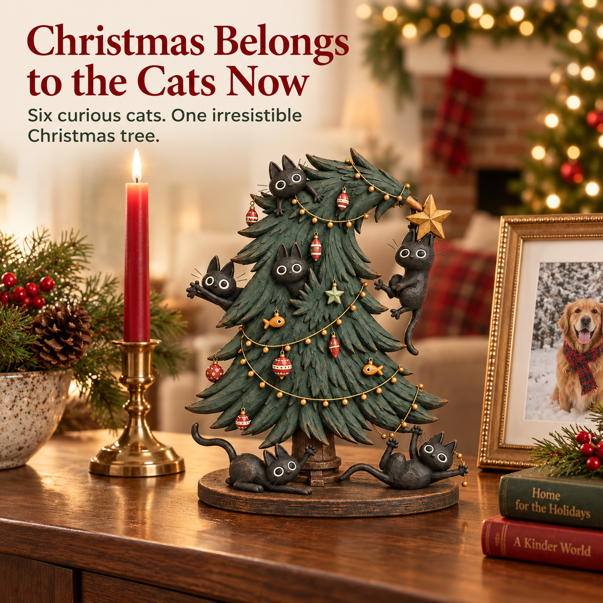🐈‍⬛ Kattekwaad Zwarte Kerstkatten Boomhangers 🎄✨