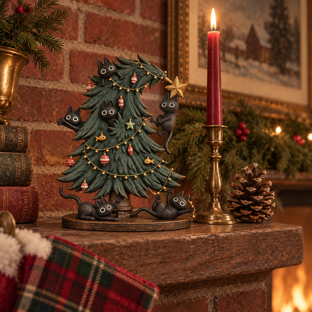 🐈‍⬛ Kattekwaad Zwarte Kerstkatten Boomhangers 🎄✨