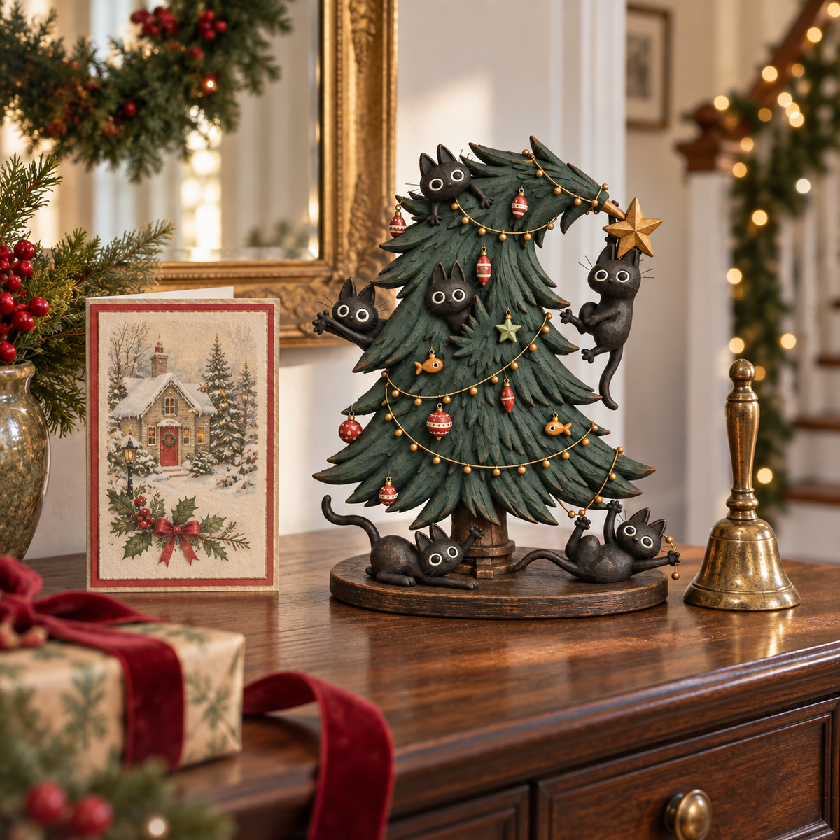 🐈‍⬛ Kattekwaad Zwarte Kerstkatten Boomhangers 🎄✨
