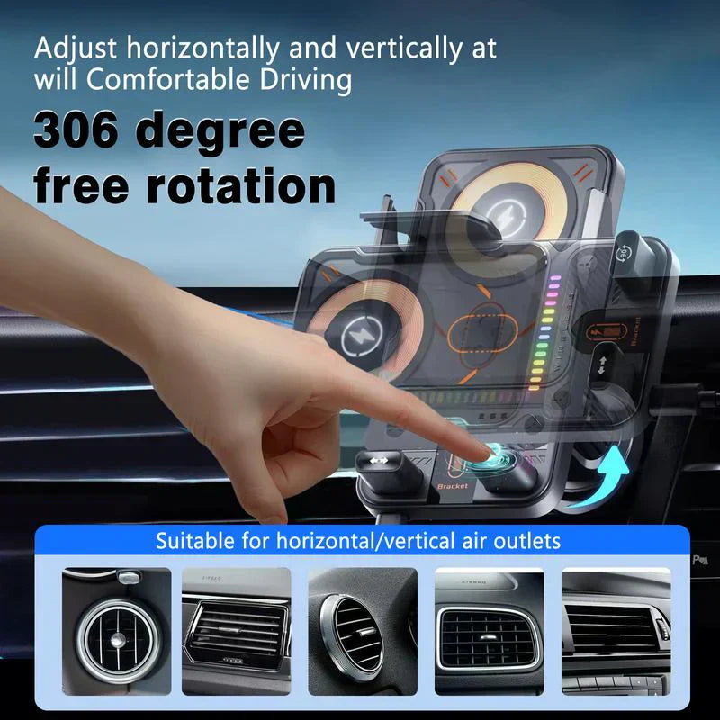 🔥HOT SALE 50% KORTING🎁⚡Meer dan 50.000 verkocht! 📱Slimme 2-in-1 draaibare mobiele telefoonhouder voor in de auto & draadloze oplader⚡