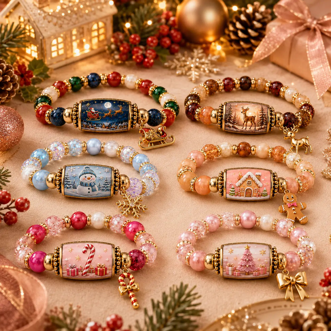 ✨🎄 Beperkte Kersteditie — Kralenarmbandenset met Kerstverhaal 🎁
