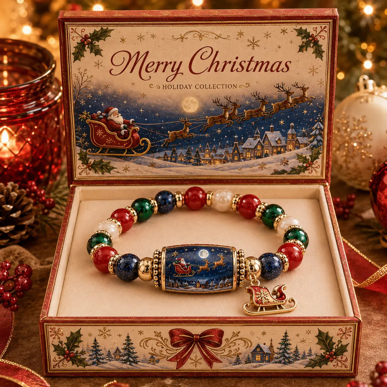 ✨🎄 Beperkte Kersteditie — Kralenarmbandenset met Kerstverhaal 🎁