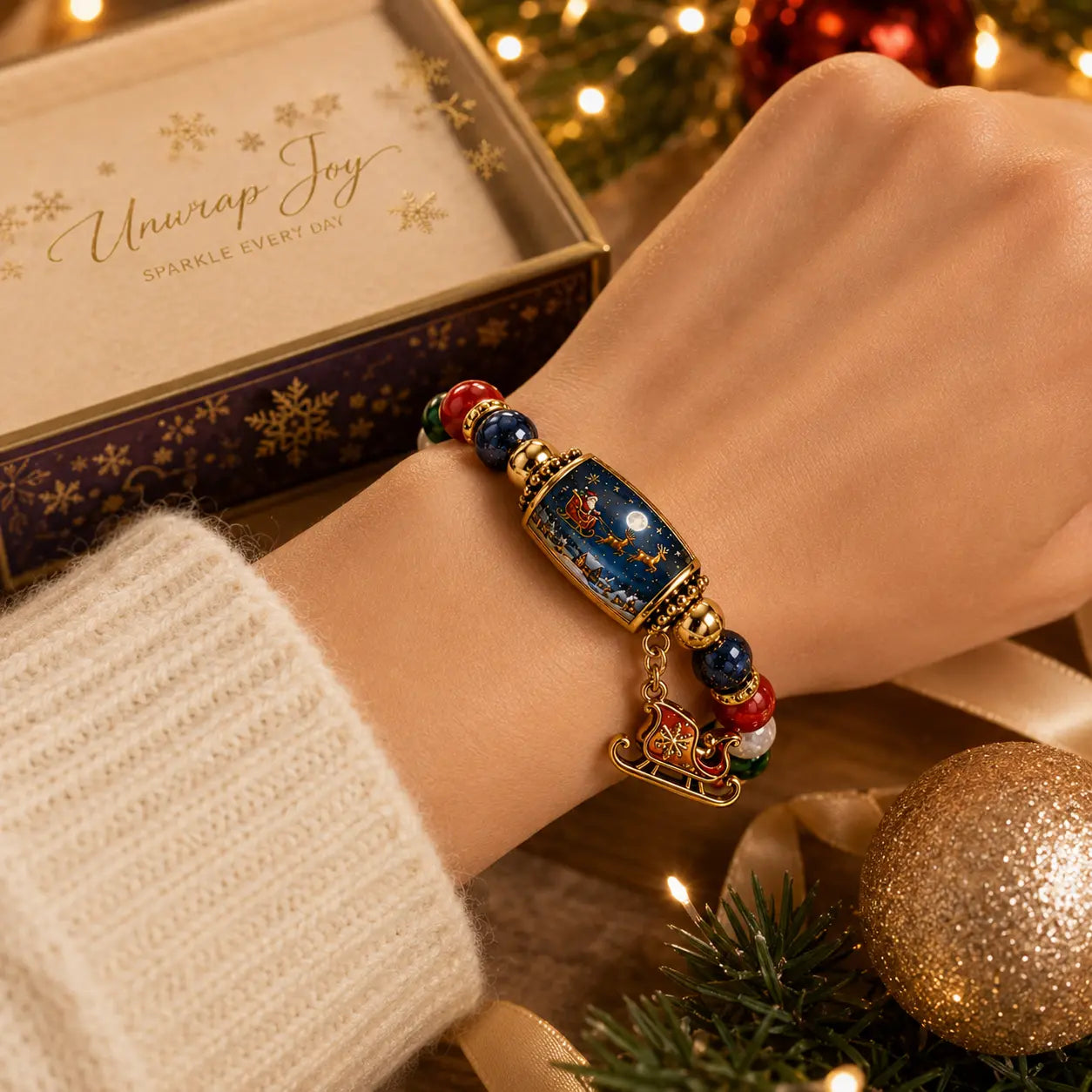 ✨🎄 Beperkte Kersteditie — Kralenarmbandenset met Kerstverhaal 🎁