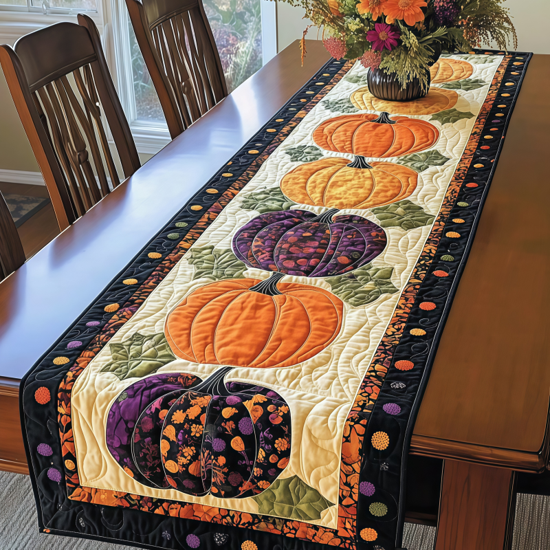 🎃 Halloween-tafelkleed met quiltpatroon – gezellige herfstdecoratie in een handomdraai