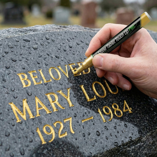 Gouden grafsteenmarker voor het herstellen van vervaagde grafopschriften 🕊️✨