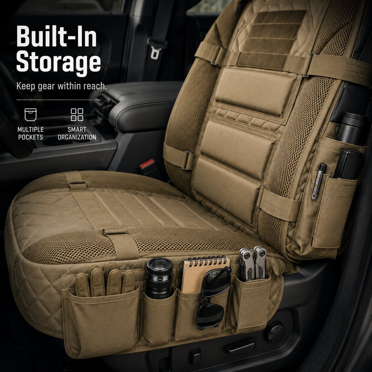Tactische MOLLE Auto Stoelorganizer — Robuuste Bescherming & Slimme Opbergruimte
