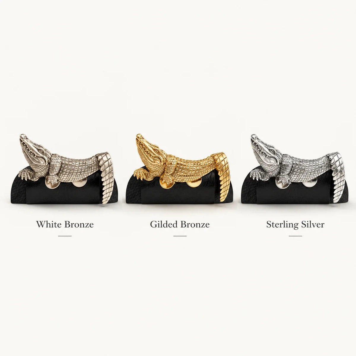 🐊✨ Sculpturaal Dieren Metalen Pochetzakdoek
