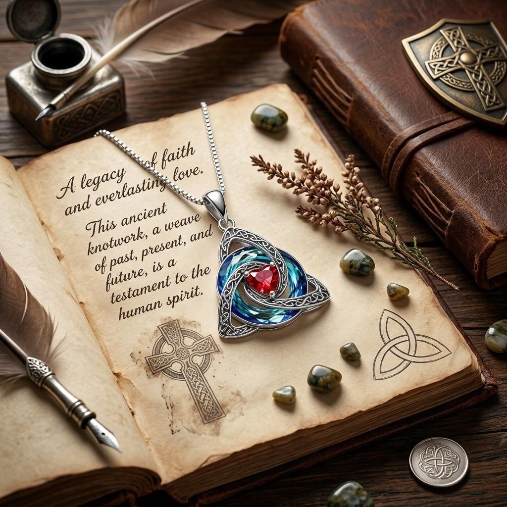 ✨ Geboortesteen Keltische Trinity Knot Ketting — Betekenisvol Symbool van Liefde & Verbinding ❤️