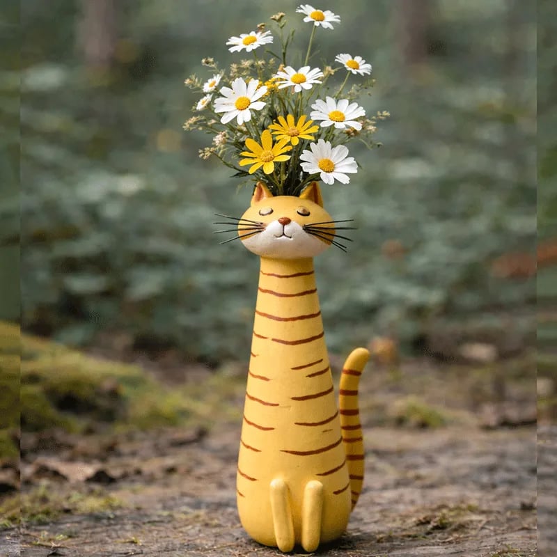 😻 Katten die je bloemen vasthouden – want je huis heeft meer kattenpersoonlijkheid nodig! 🌼