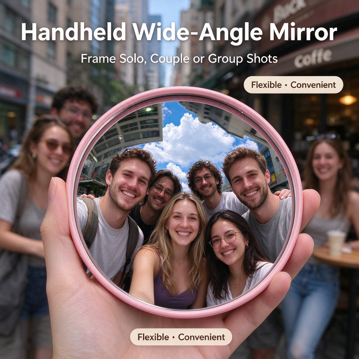 📸 Selfie Convexe Spiegel — Draagbare HD Groothoek Selfiespiegel
