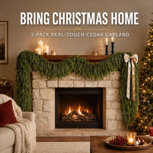 🎄Real-Touch Ceder Slinger — Weelderig Kerstgroen