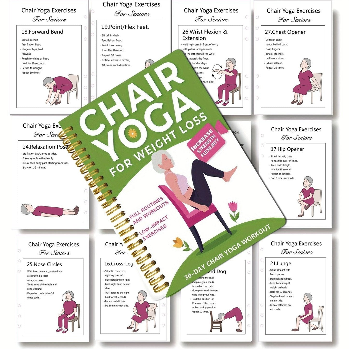 De complete gids voor stoelyoga voor senioren: meer dan 40 eenvoudige oefeningen met lichte weerstand om kracht, mobiliteit en evenwicht te herstellen – en af te vallen🧘‍♂️✨