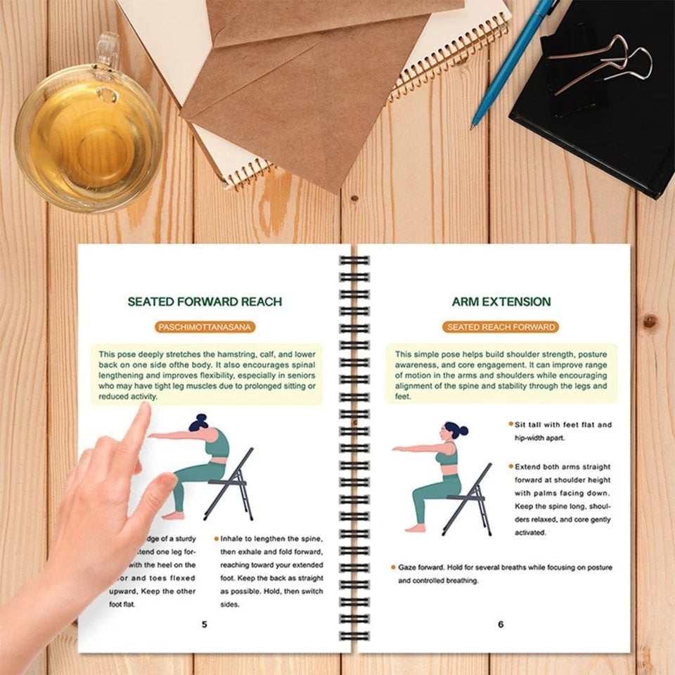 De complete gids voor stoelyoga voor senioren: meer dan 40 eenvoudige oefeningen met lichte weerstand om kracht, mobiliteit en evenwicht te herstellen – en af te vallen🧘‍♂️✨