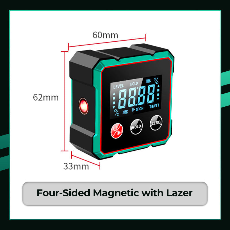 Magnetische digitale hoekmeter met elektronische laser