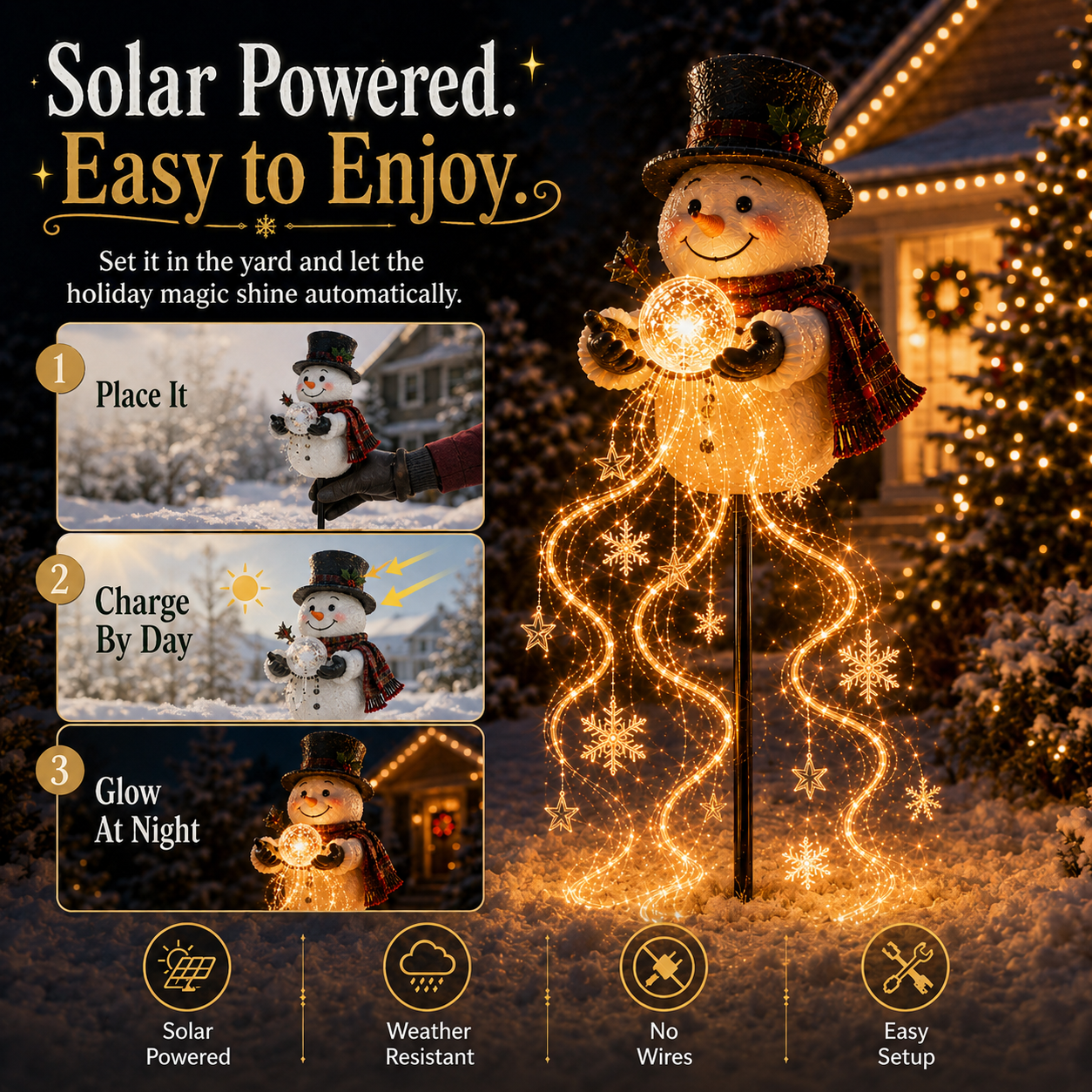 🎄 50% korting! ❄️ Sneeuwman Magic Fountain™ — LED kerstverlichting met zwevende sneeuwvlokken