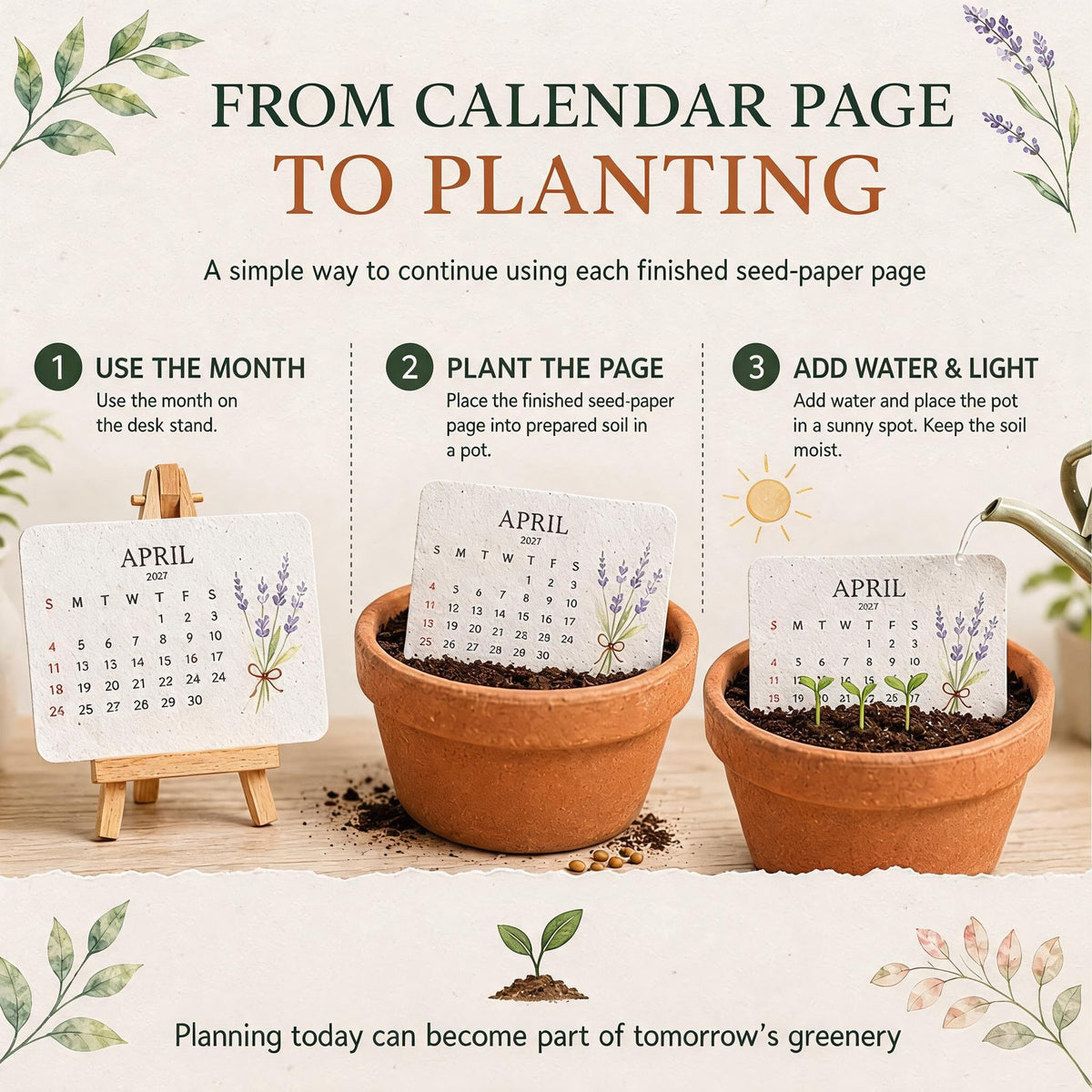 🌱 Milieuvriendelijke Plantbare "Tijdloze" Zaadkalender 2027 ✨