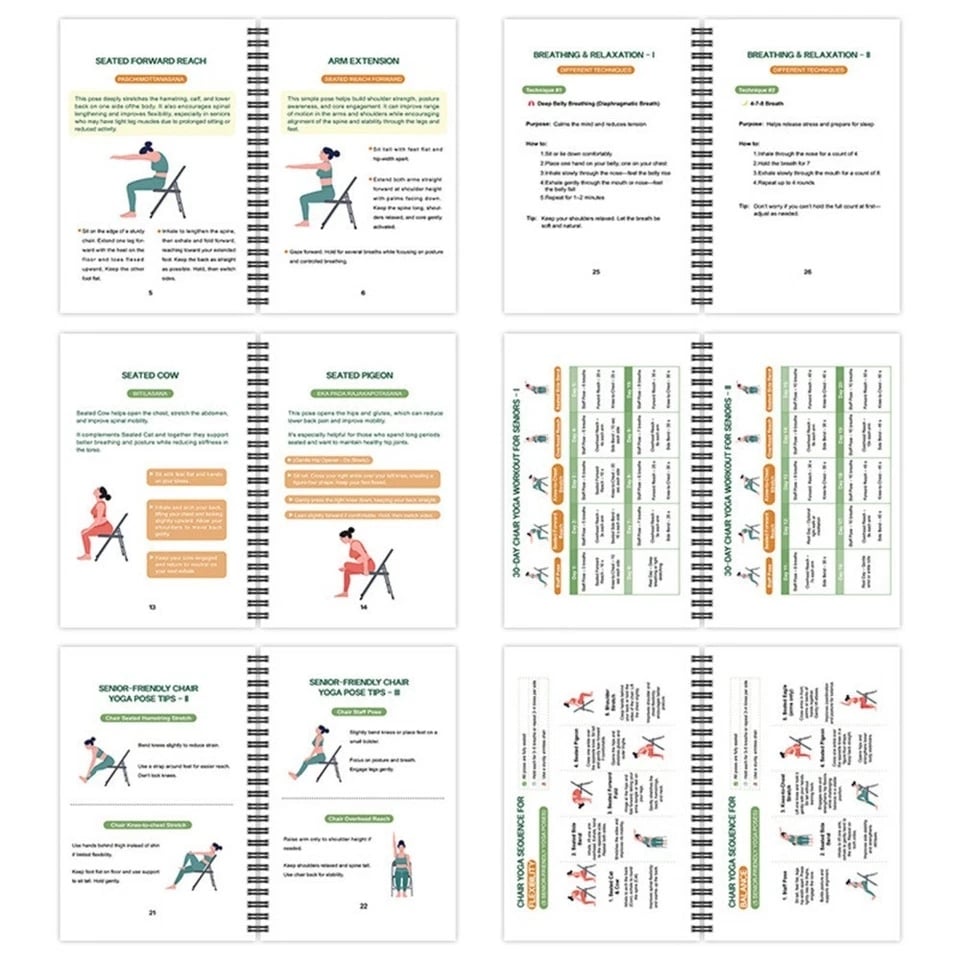 De complete gids voor stoelyoga voor senioren: meer dan 40 eenvoudige oefeningen met lichte weerstand om kracht, mobiliteit en evenwicht te herstellen – en af te vallen🧘‍♂️✨