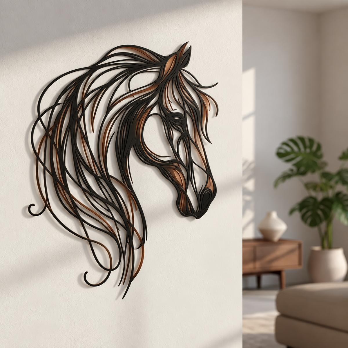 🐎 Opengewerkt Metalen Wandkunst met Paardenhoofd
