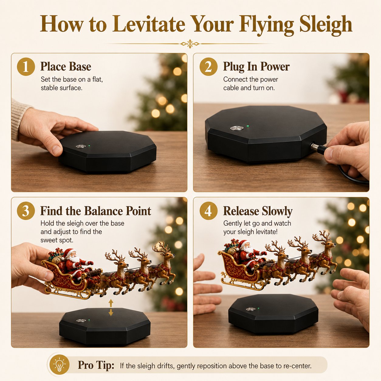 🌟 Flying Sleigh Kerstdecoratie