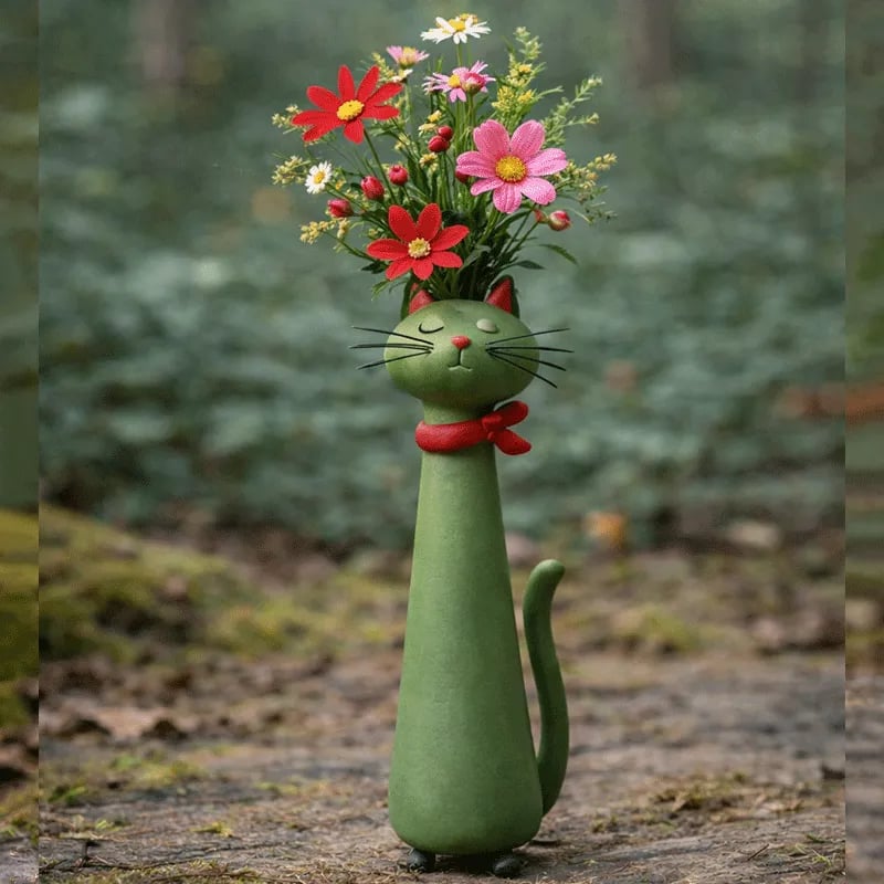 😻 Katten die je bloemen vasthouden – want je huis heeft meer kattenpersoonlijkheid nodig! 🌼