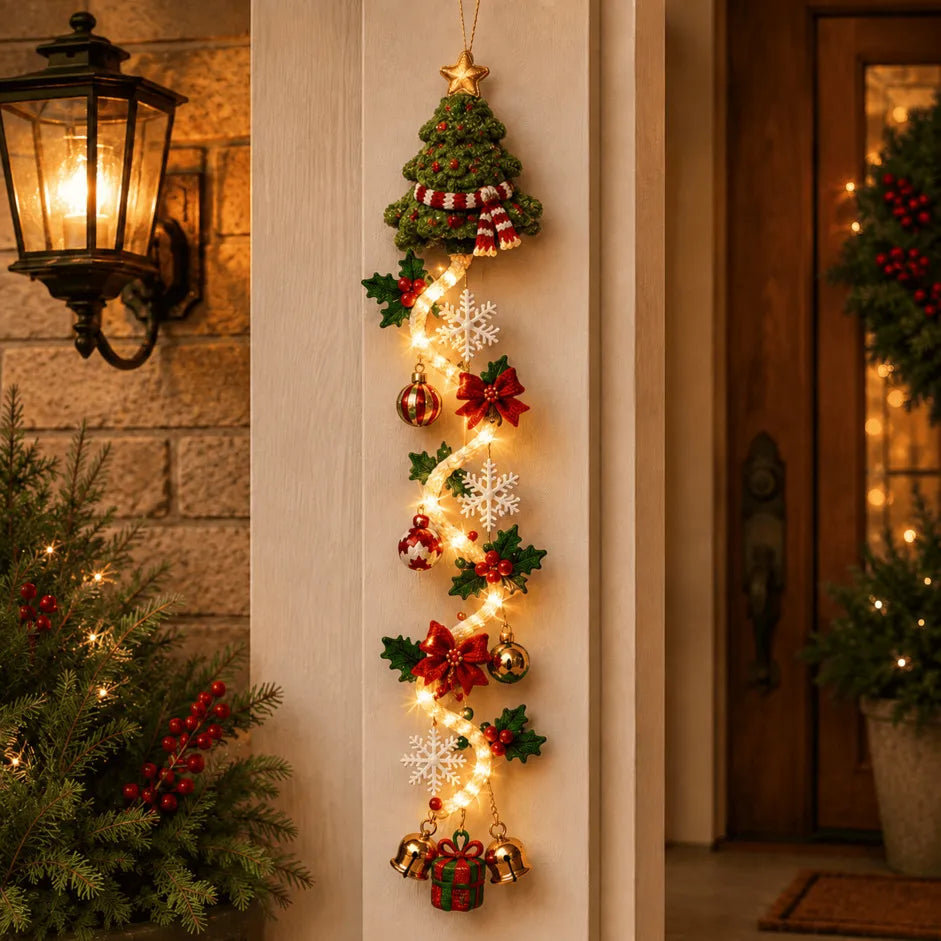 ✨ lichtgevende kerstdeurhanger met 6 feestelijke designs