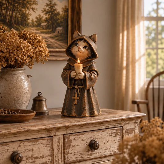 👑 Middeleeuwse Kattenhof Beeldjes | 5 Vintage-geïnspireerde Koninklijke Personages voor Planken, Schoorsteenmantels & Kattenverzamelaars 🐈