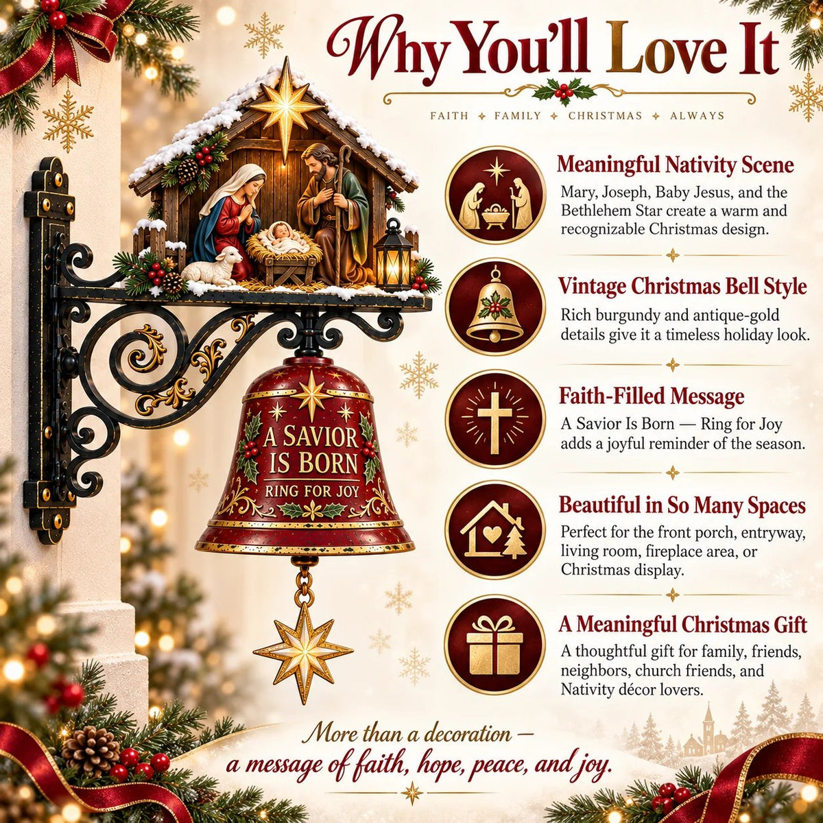 ✨ Jezus Geboorte Kerst Deurbel