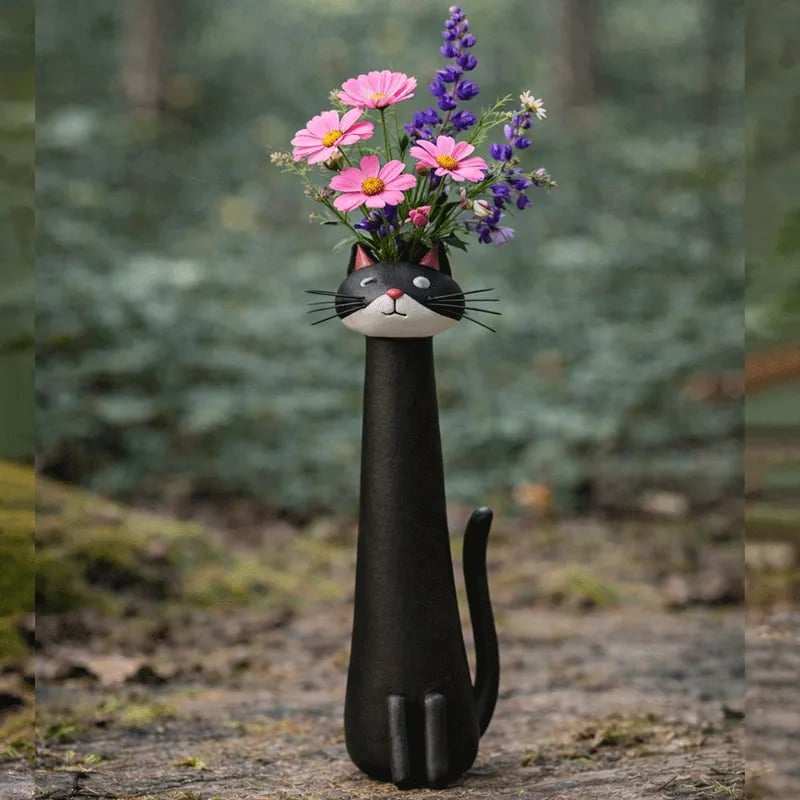 😻 Katten die je bloemen vasthouden – want je huis heeft meer kattenpersoonlijkheid nodig! 🌼