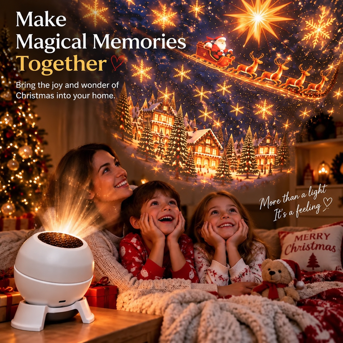 💡 Tover elke kamer om in een kerstwonderland — Feestelijke projectie-nachtlamp