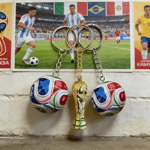 🏆 Sleutelhanger WK 2026: limited edition trofee & voetbal – een cadeau voor fans!