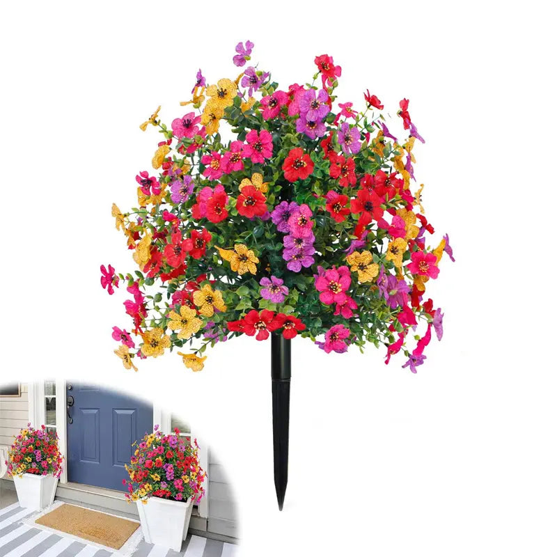 Kunstmatige Eucalyptus en Viooltjes Bloemendecoratie voor in de grond