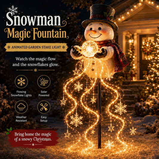 🎄 50% korting! ❄️ Sneeuwman Magic Fountain™ — LED kerstverlichting met zwevende sneeuwvlokken