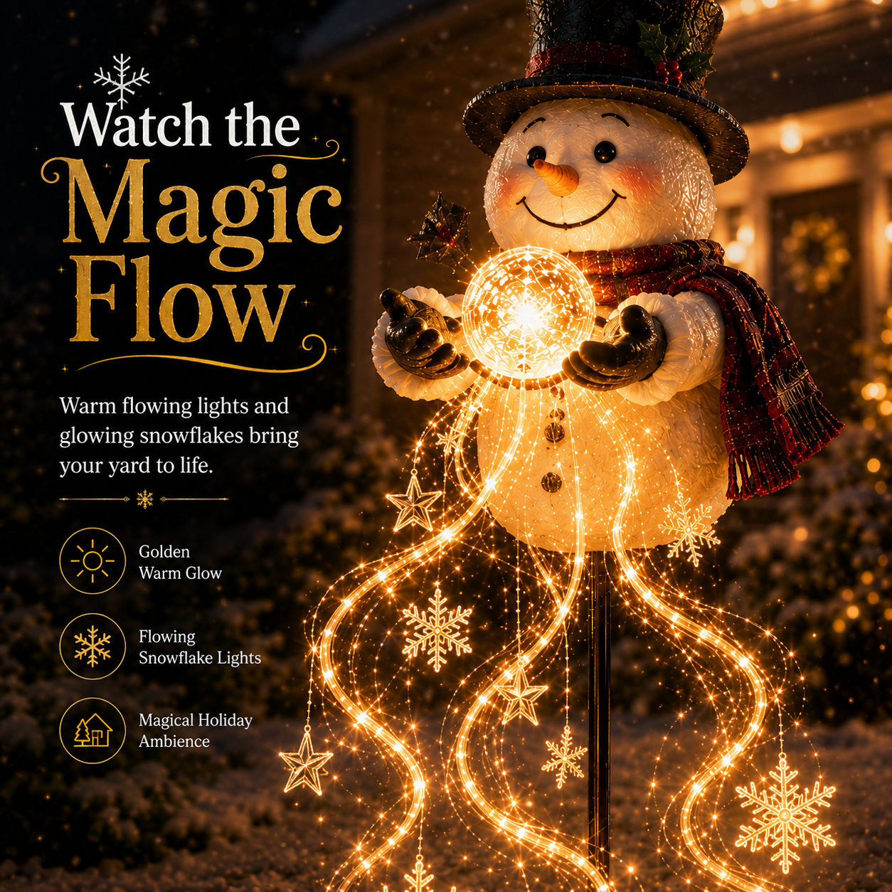 🎄 50% korting! ❄️ Sneeuwman Magic Fountain™ — LED kerstverlichting met zwevende sneeuwvlokken