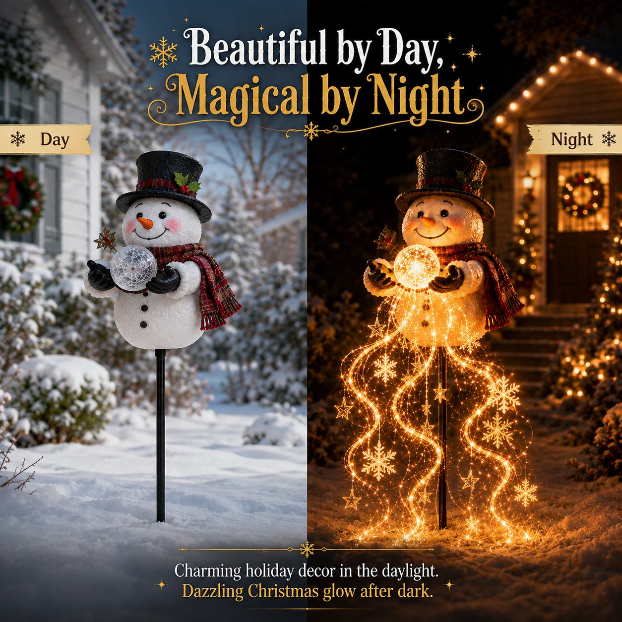 🎄 50% korting! ❄️ Sneeuwman Magic Fountain™ — LED kerstverlichting met zwevende sneeuwvlokken
