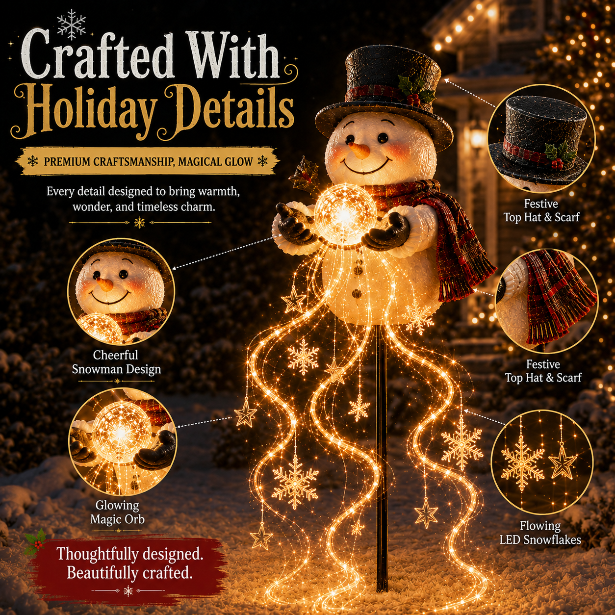 🎄 50% korting! ❄️ Sneeuwman Magic Fountain™ — LED kerstverlichting met zwevende sneeuwvlokken