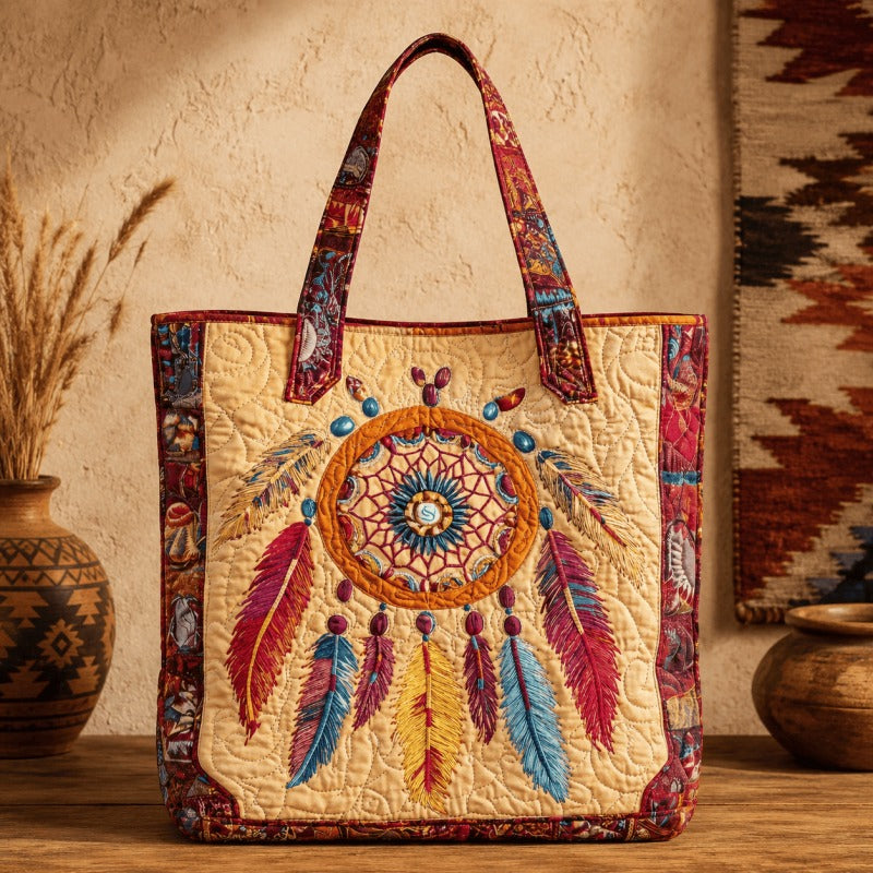 Handgemaakte Native American Quilted Tote Bag